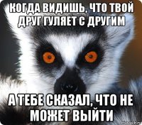 когда видишь, что твой друг гуляет с другим а тебе сказал, что не может выйти