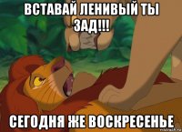 вставай ленивый ты зад!!! сегодня же воскресенье