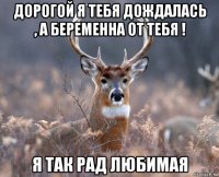 дорогой я тебя дождалась , а беременна от тебя ! я так рад любимая