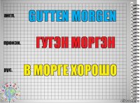 Gutten morgen Гутэн моргэн В морге хорошо