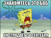 знакомтесь это боб он страдает с 1 сентебря