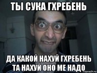 ты сука гхребень да какой нахуй гхребень та нахуй оно ме надо