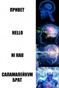 Привет Hello Ni hau Саламалейкум брат