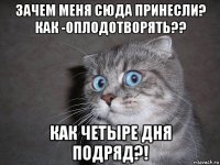 зачем меня сюда принесли? как -оплодотворять?? как четыре дня подряд?!