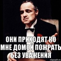 Они приходят ко мне домой пожрать без уважения