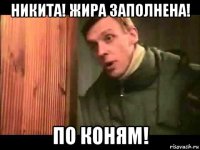 никита! жира заполнена! по коням!