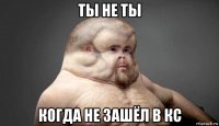 ты не ты когда не зашёл в кс