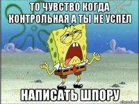 то чувство когда контрольная а ты не успел написать шпору