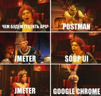 Чем будем тестить API? Postman Jmeter Soup UI Jmeter Google Chrome