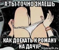 а ты точно знаешь как доехать к роману на дачу?