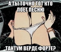 а ты точно тот кто поет песню тантум верде форте?