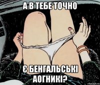 а в тебе точно є бенгальські аогникі?