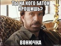 ты на кого батон крошишь? вонючка