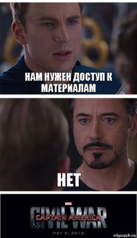 Нам нужен доступ к материалам Нет