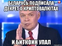 беларусь подписала декрет о криптовалютах и биткоин упал