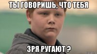 ты говоришь, что тебя зря ругают ?