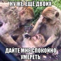 ну же, ещё двоих дайте мне спокойно умереть