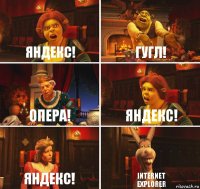 Яндекс! Гугл! Опера! Яндекс! Яндекс! INTERNET
EXPLORER