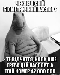 чекаєш свій біометричний паспорт - те відчуття, коли вже треба цей паспорт, а твій номер 42 000 000