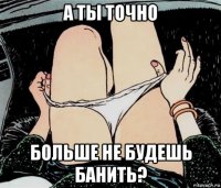 а ты точно больше не будешь банить?