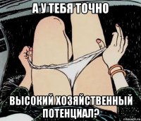 а у тебя точно высокий хозяйственный потенциал?