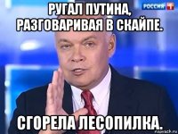 ругал путина, разговаривая в скайпе. сгорела лесопилка.