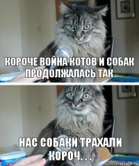 Короче война котов и собак продолжалась так Нас собаки трахали короч. . .