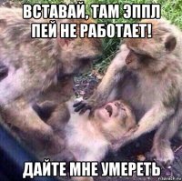 вставай, там эппл пей не работает! дайте мне умереть