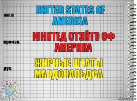 united states of america юнитед стэйтс оф америка жирные штаты макдональдса