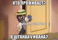 кто проживает? в штанах у ивана?