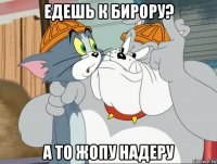 едешь к бирору? а то жопу надеру