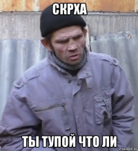 скрха ты тупой что ли