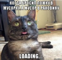 когда бросил ложку в мусорку, а мусор в раковину loading....