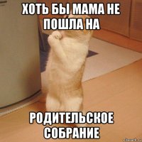 хоть бы мама не пошла на родительское собрание