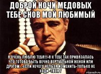 доброй ночи медовых тебе снов мой любимый я очень люблю тебя!!!-я к тебе так привязалась что готова быть вечно вертуальной женой или другом...-если нечего нельзя изменить-только не ходи -твоя г