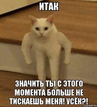 итак значить ты с этого момента больше не тискаешь меня! усёк?!