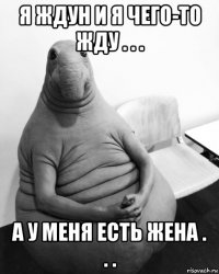 я ждун и я чего-то жду . . . а у меня есть жена . . .