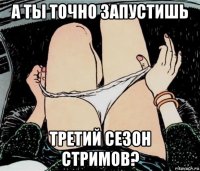 а ты точно запустишь третий сезон стримов?