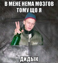 в мене нема мозгов тому що я дидык