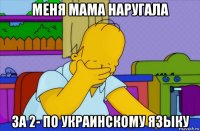 меня мама наругала за 2- по украинскому языку