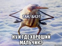  ну и где хороший мальчик?