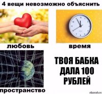 Твоя бабка дала 100 рублей