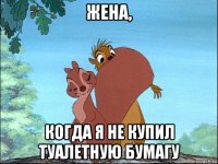 жена, когда я не купил туалетную бумагу