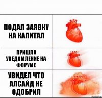 Подал заявку на капитал Пришло уведомление на форуме УВИДЕЛ ЧТО АЛСАЙД НЕ ОДОБРИЛ