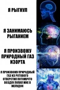 Я рыгнул Я занимаюсь рыганием Я произвожу природный газ изорта Я произвожу природный газ из ротового отверстия Потомучто воздух попал мне в желудок