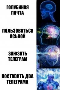 голубиная почта пользоваться аськой заюзать телеграм поставить два телеграма