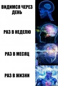 Видимся через день Раз в неделю Раз в месяц Раз в жизни