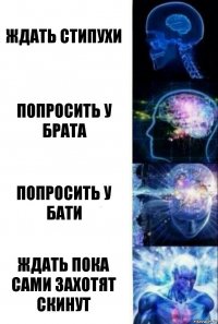 Ждать стипухи Попросить у брата Попросить у бати Ждать пока сами захотят скинут