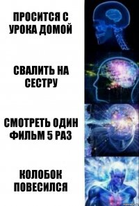 ПРОСИТСЯ С УРОКА ДОМОЙ СВАЛИТЬ НА СЕСТРУ СМОТРЕТЬ ОДИН ФИЛЬМ 5 РАЗ КОЛОБОК ПОВЕСИЛСЯ