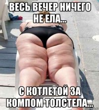 весь вечер ничего не ела... с котлетой за компом толстела...